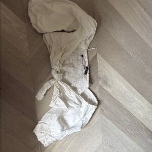 Zara White  Tie Front Crop Top linen